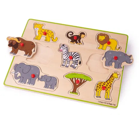 BIGJIGS BJ258 WOODEN LIFT OUT PUZZLE SAFARI