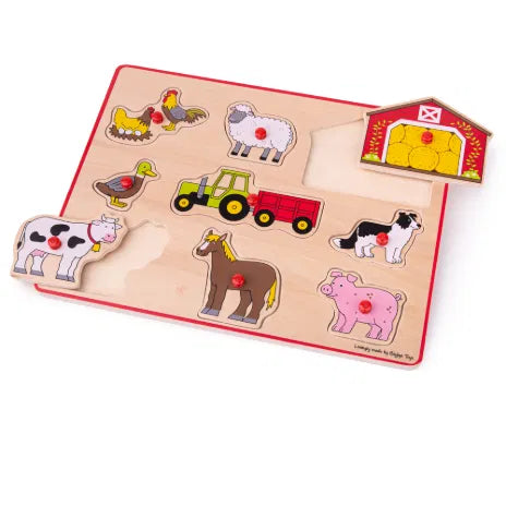 BIGJIGS BJ259 WOODEN LIFT OUT PUZZLE FARM