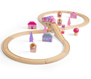 BIGJIGS BJT022 WOODEN RAILWAY FAIRY FIGURE EIGHT TRAIN SET