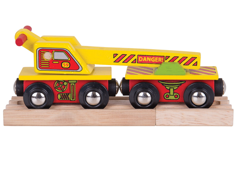 BIGJIGS RAIL BJT416 WOODEN RAILWAY CRANE WAGON