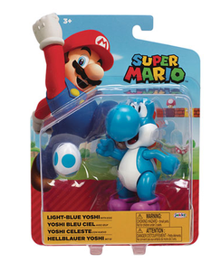 SUPER MARIO 141174 LIGHT BLUE YOSHI WITH EGG ARTICULATED FIGURE