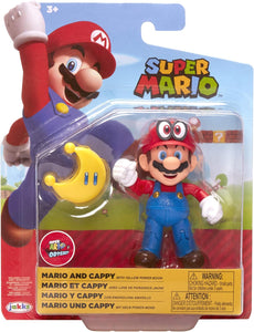 SUPER MARIO 40134 MARIO AND CAPPY WITH YELLOW MOON POWER ARTICULATED FIGURE