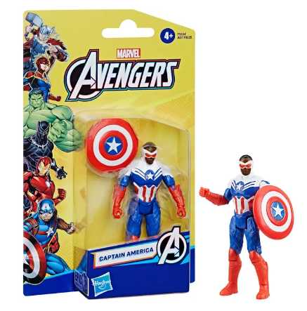 MARVEL AVENGERS F9334 CAPTAIN AMERICA 4 INCH EVERGREEN HERO FIGURE