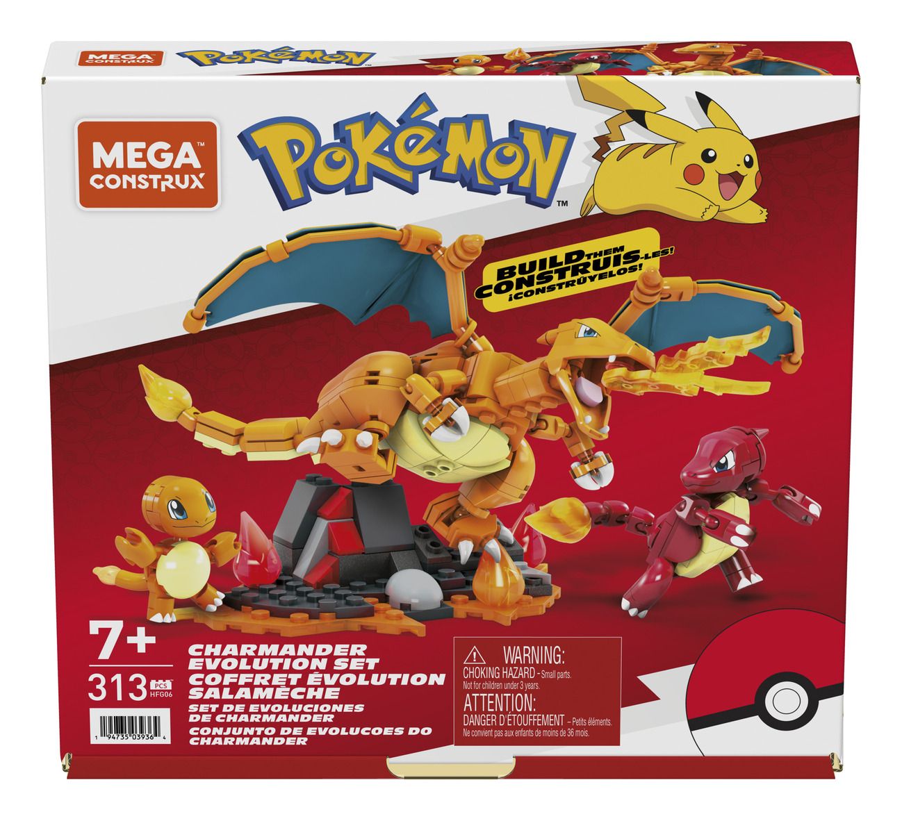 MEGA CONSTRUX HFG06 POKEMON CHARMANDER EVOLUTION SET