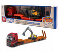 BURAGO 32312 STREET FIRE HAULER VOLVO WITH CONSTRUCTION VEHICLE 1:43 SCALE