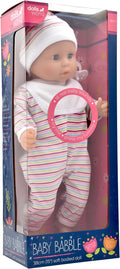 DOLLS WORLD 78350 BABY BABBLE GIRL 38CM SOFT BODIED DOLL