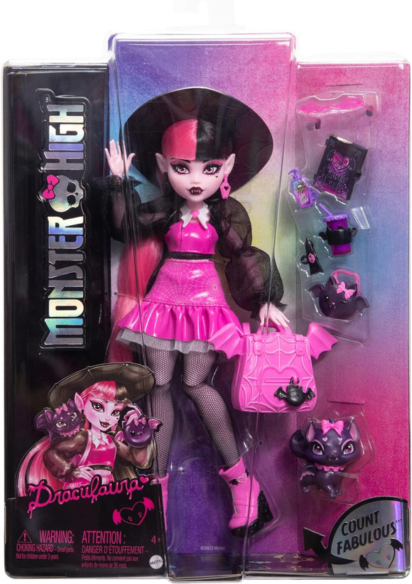 MONSTER HIGH HRP64 DRACULAURA DOLL WITH COUNT FABULOUS