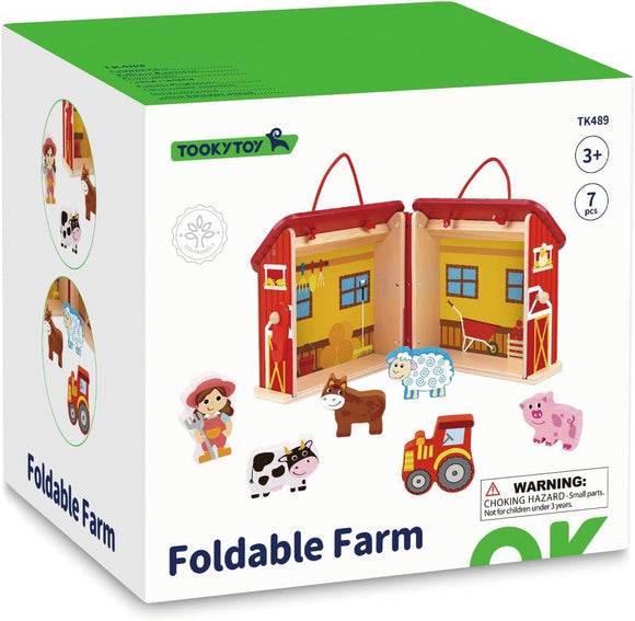 TOOKY TOY TK489 FOLDABLE WOODEN FARM