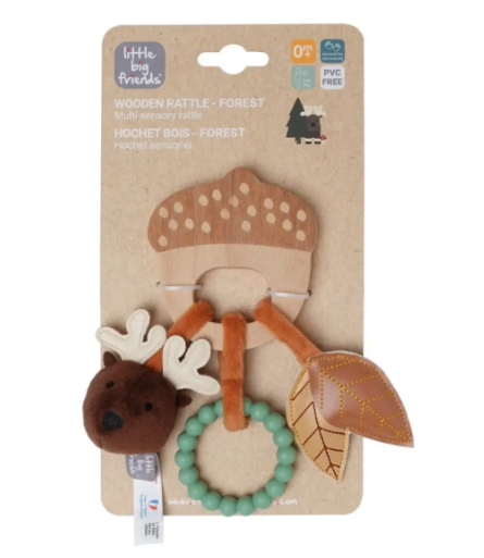 LITTLE BIG FRIENDS WOODEN RATTLE FOREST