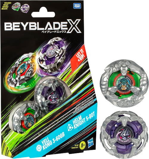 BEYBLADE X G0198 YELL KONG 3-60GB & HELM KNIGHT 5-80T