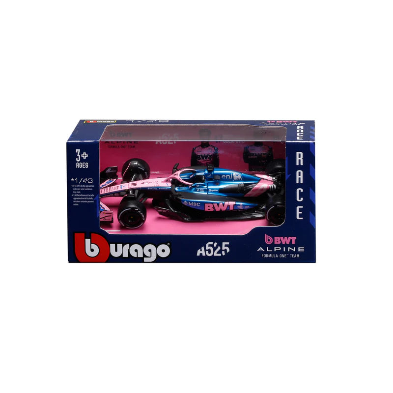 5 60039C BURAGO NO10 BWT ALPINE A525 2025 GASLY F1 CAR 1/43RD SCALE