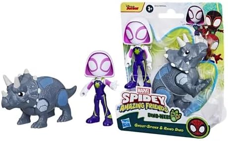 MARVEL SPIDEY AND HIS AMAZING FRIENDS G0122 DINO WEBS GHOST-RIDER & RHINO DINO