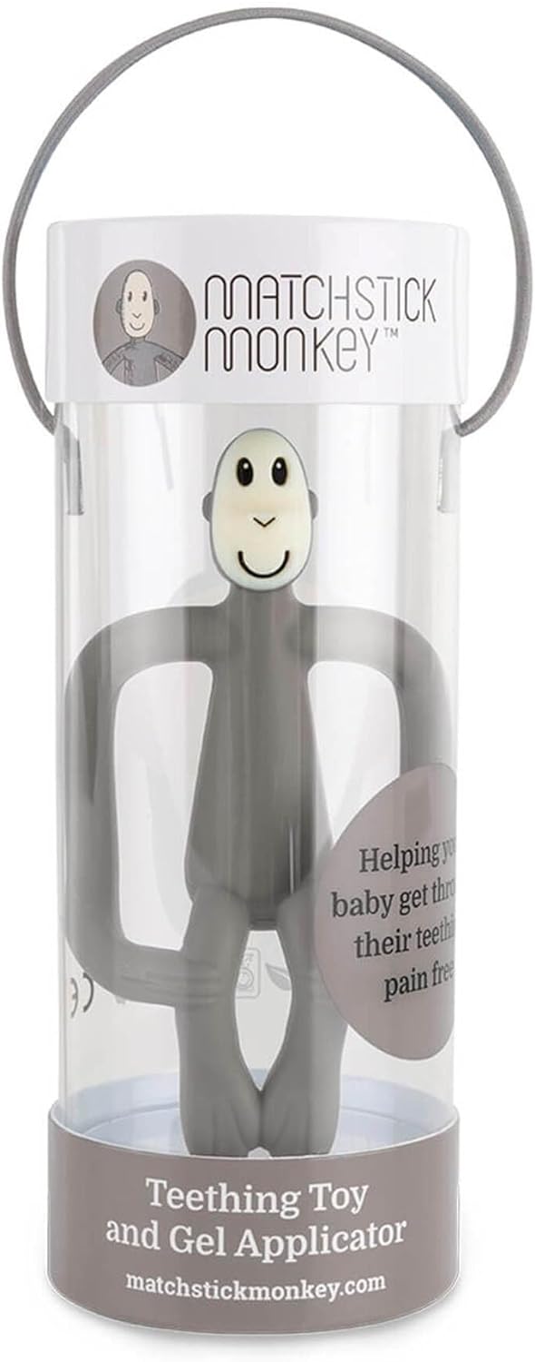 MATCHSTICK MONKEY GREY MONKEY TEETHER
