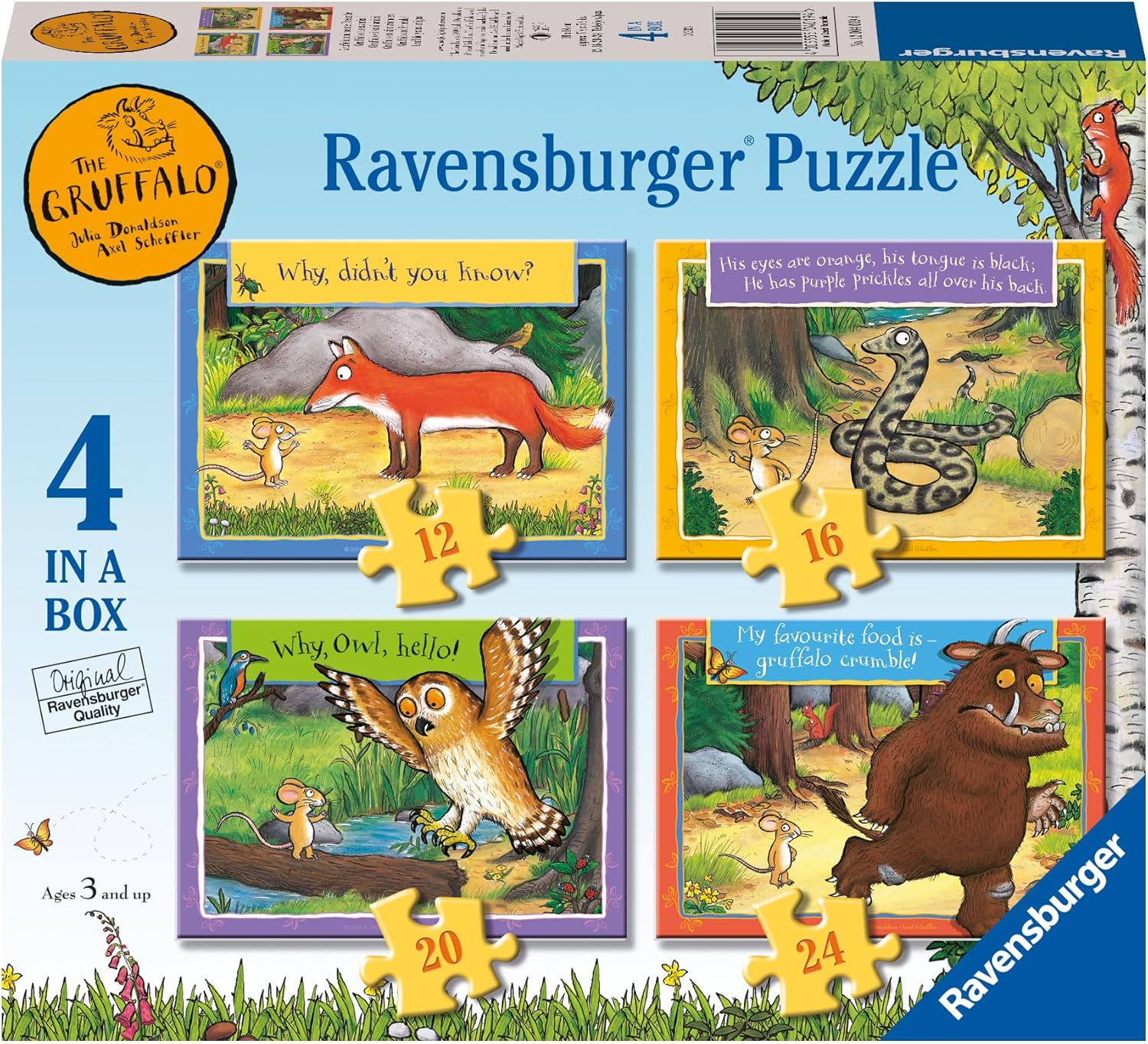 RAVENSBURGER 04019 THE GRUFFALO 4 IN A BOX PUZZLE