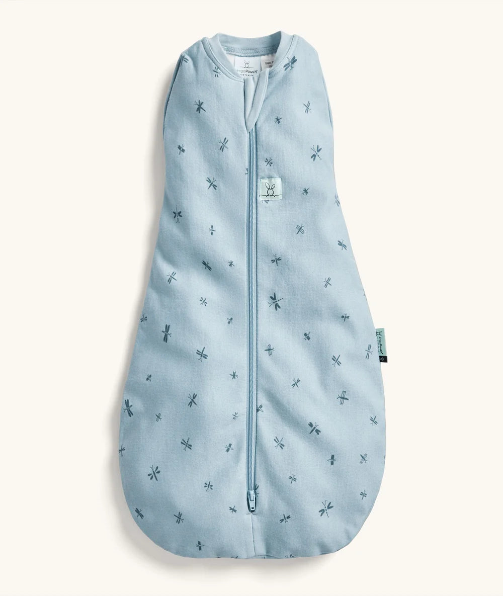 ErgoPouch Cocoon Swaddle Bag DragonFlies Blue Size Newborn 1.0 tog