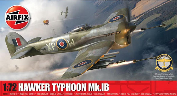 AIRFIX  A02041B Hawker Typhoon Mk1B World War 2 Fighter Aircraft Kit   1:72 Scale