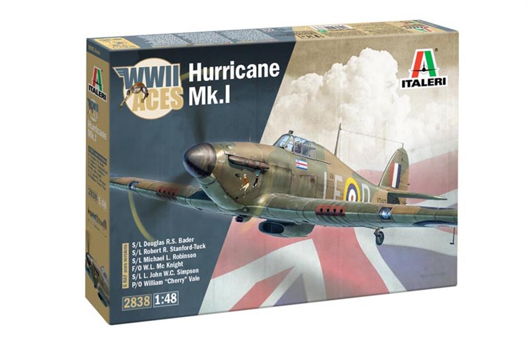 ITALERI 2838 Hurricane Mk1 Aces RAF WW2 Fighter  1/48 SCALE PLASTIC MODEL KIT