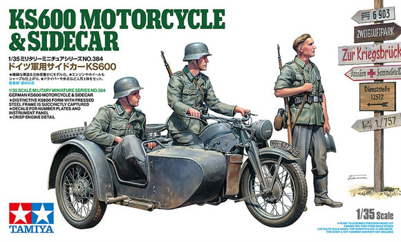 TAMIYA  35384 German KS600 Motorcycle & Sidecar Kit 1/35 SCALE