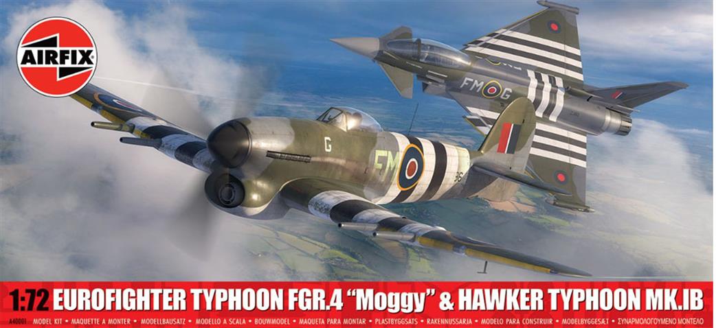 AIRFIX A040001 Eurofighter Typhoon FGR.4 "Moggy" & Hawker Typhoon Mk.IB - Twin Pack Kit  1:72 Scale