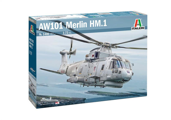ITALERI  1486 Royal Navy AW-101 Merlin HM 1 Helicopter kit 1/48 SCALE