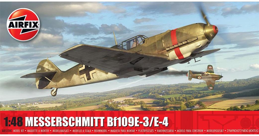 Airfix A05120C German Messerschmitt Bf109E-4/E-1 WW2 Fighter Kit  1:48 Scale