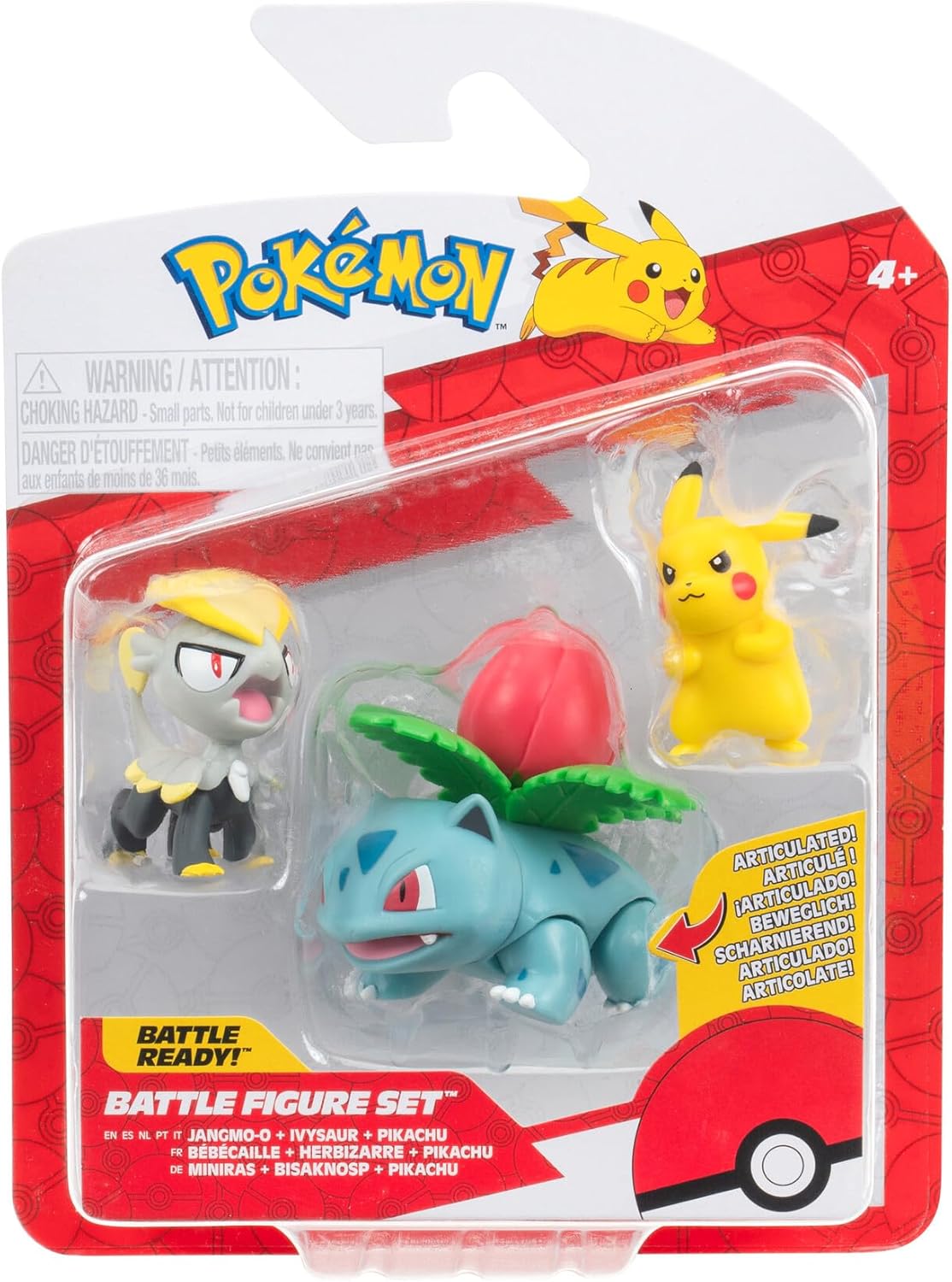 POKEMON PKW3893 BATTLE  FIGURE PACK JANGMO-O+IVYSAUR+PIKACHU