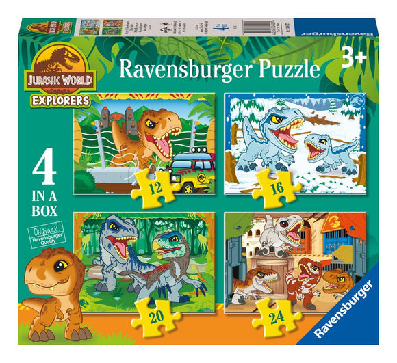 RAVENSBURGER 04027 JURASSIC WORLD EXPLORERS 4 IN A BOX PUZZLE