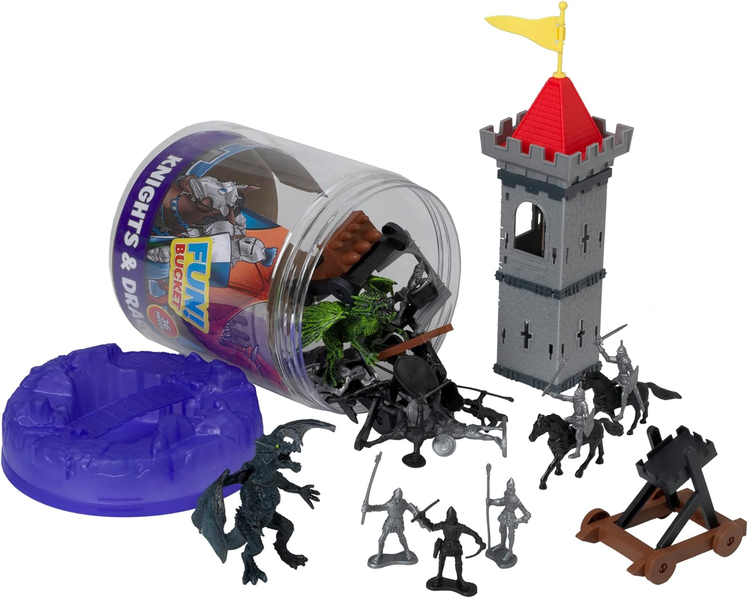 TOYMASTER 80199 KNIGHTS & DRAGONS 36 PIECE FUN BUCKET
