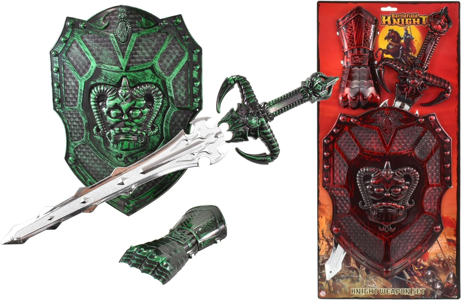 TOYMASTER TY1708 BATTLEFIELD KNIGHT WEAPON SET (RED OR GREEN ON SUPPLIED AT RANDOM)