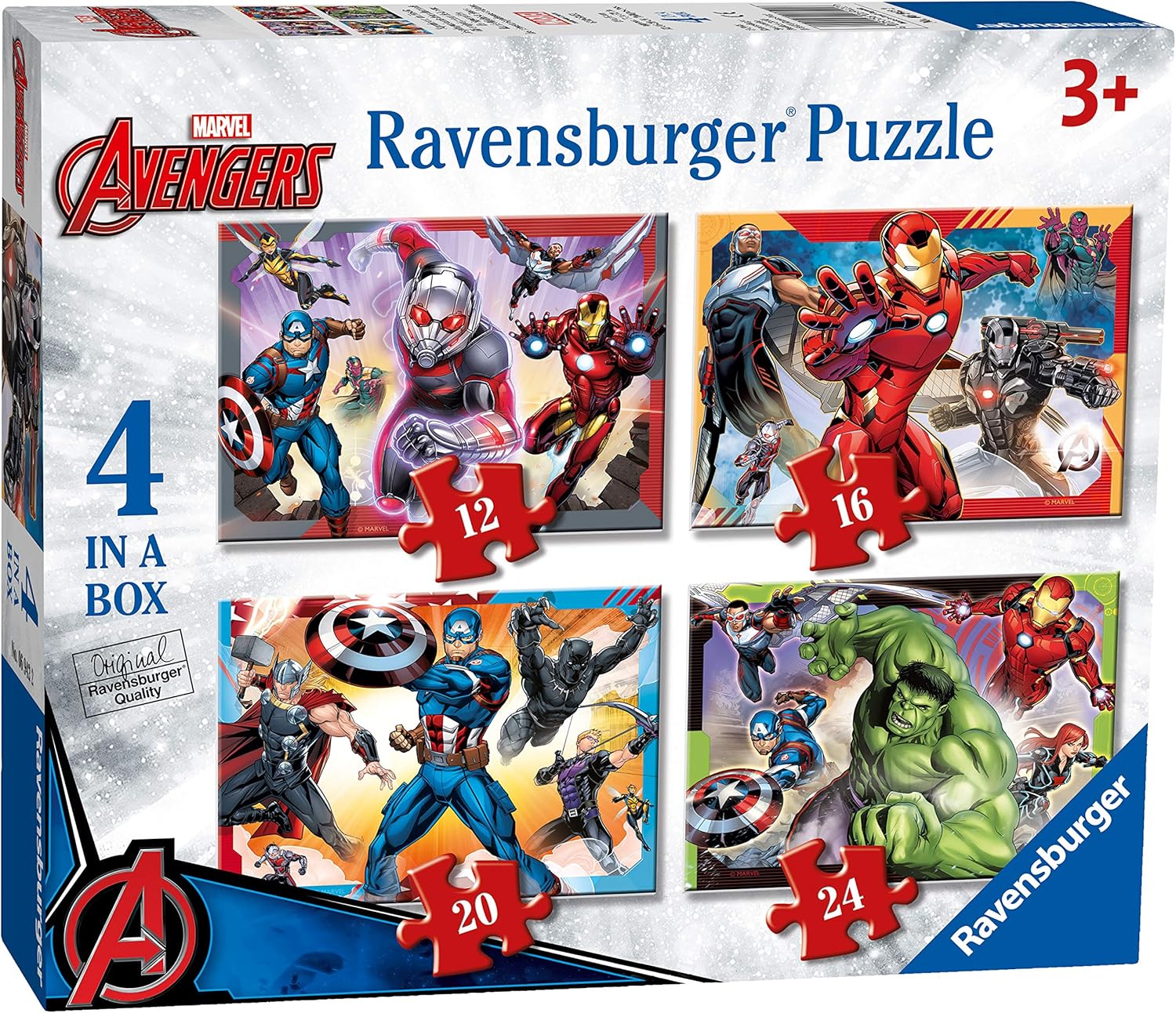 RAVENSBURGER 06942 MARVEL AVENGERS 4 IN A BOX PUZZLE