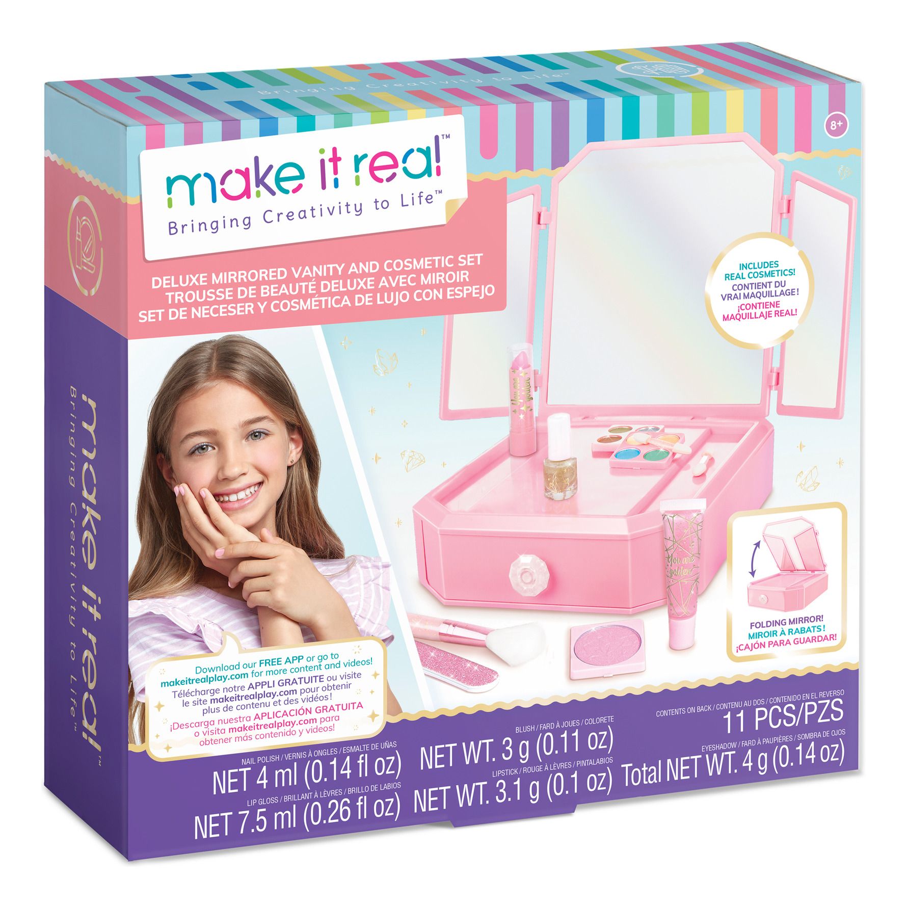 ** 30% OFF ** MAKE IT REAL 2531 DELUXE MIRRORED VANITY AND COSMETIC SET