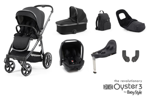 Oyster 3 Luxury Travel System In Caronite on NEW Gunmetal Chassis