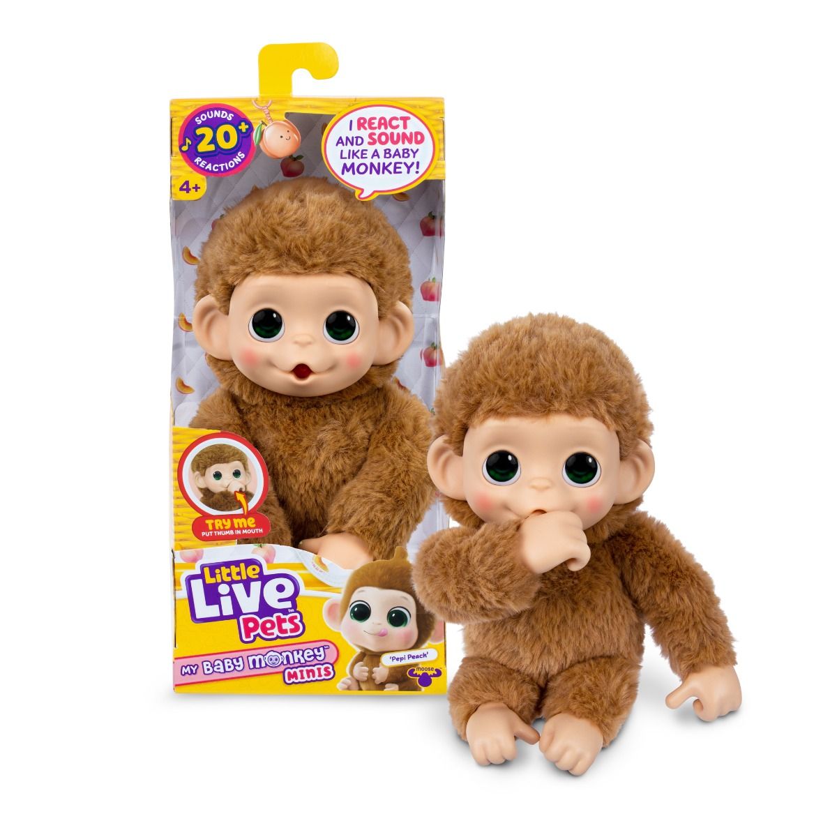 LITTLE LIVE PETS 26766 MY BABY MONKEY MINIS PEPI PEACH