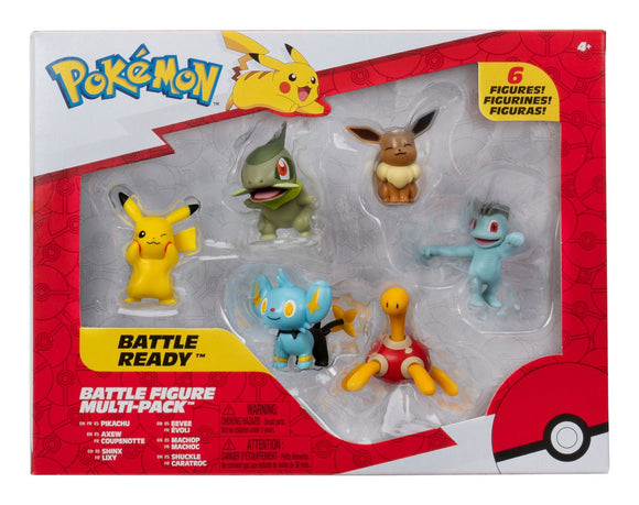 POKEMON PKW3614 BATTLE FIGURE MULTI-PACK PIKACHU,AXEW,SHINX,EEVEE,MACHOP,SHUCKLE