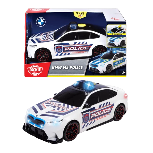 DICKIES TOYS 2038038 POLICE CAR BMW M5 WITH LIGHTS & SOUNDS