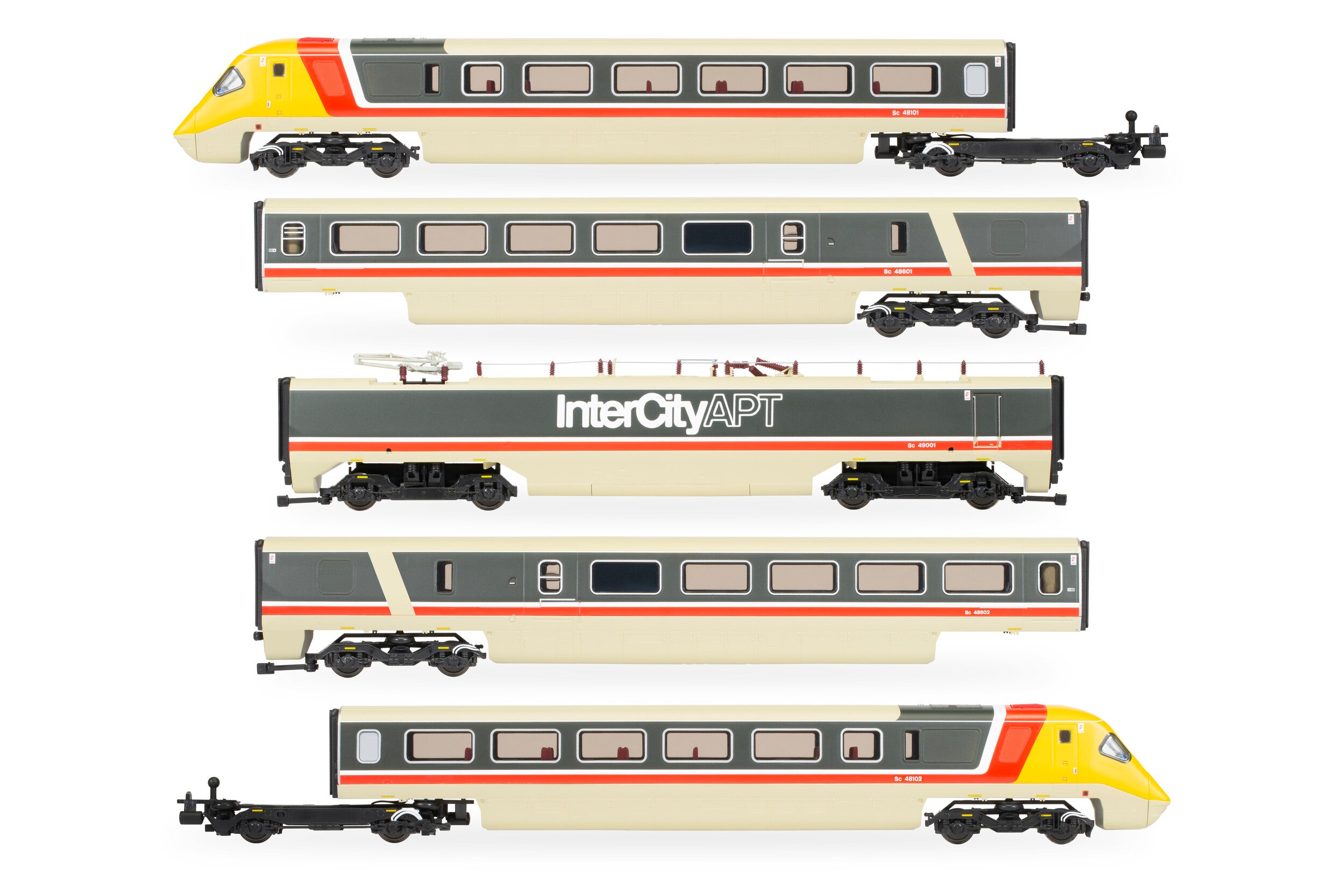 Hornby R30104 BR, Class 370 Advanced Passenger Train, Sets 370001 and 370002, 5-car Pack - Era 7
