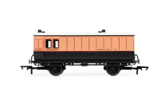 Hornby R40295 LSWR, 4 Wheel Coach, Passenger Brake, 82 - Era 2