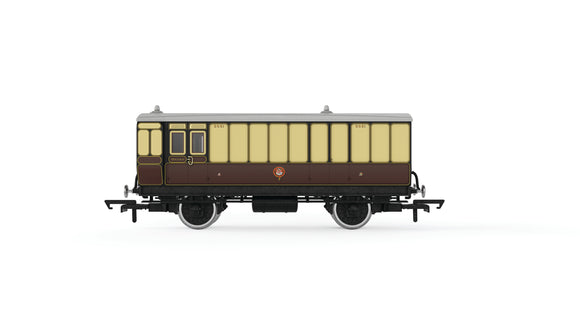 Hornby  R40310 GWR, 4 Wheel Coach, Passenger Brake, 505 - Era 2/3