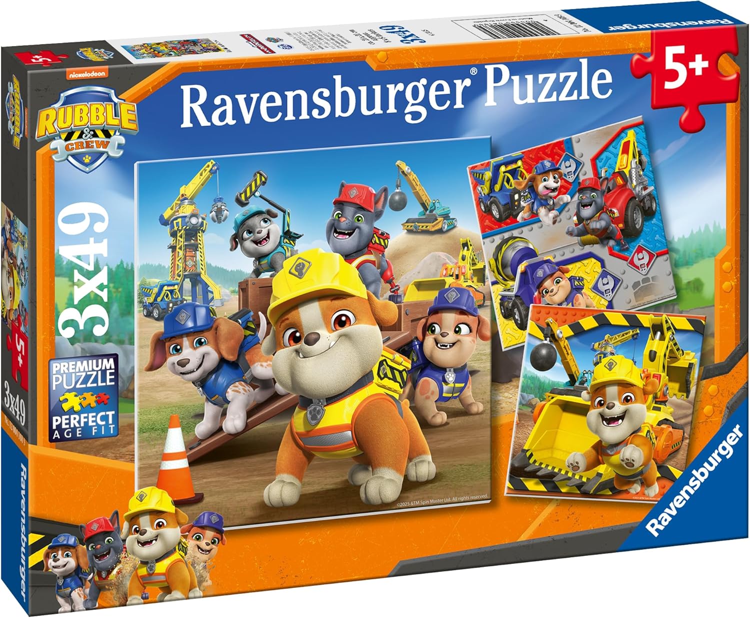 RAVENSBURGER 04168 PAW PATROL RUBBLE & CREW 3x49 PIECE PUZZLE