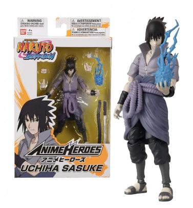 BANDAI 36902 NARUTO SHIPPUDEN SASUKE UCHIHA ANIME HEROES FIGURE
