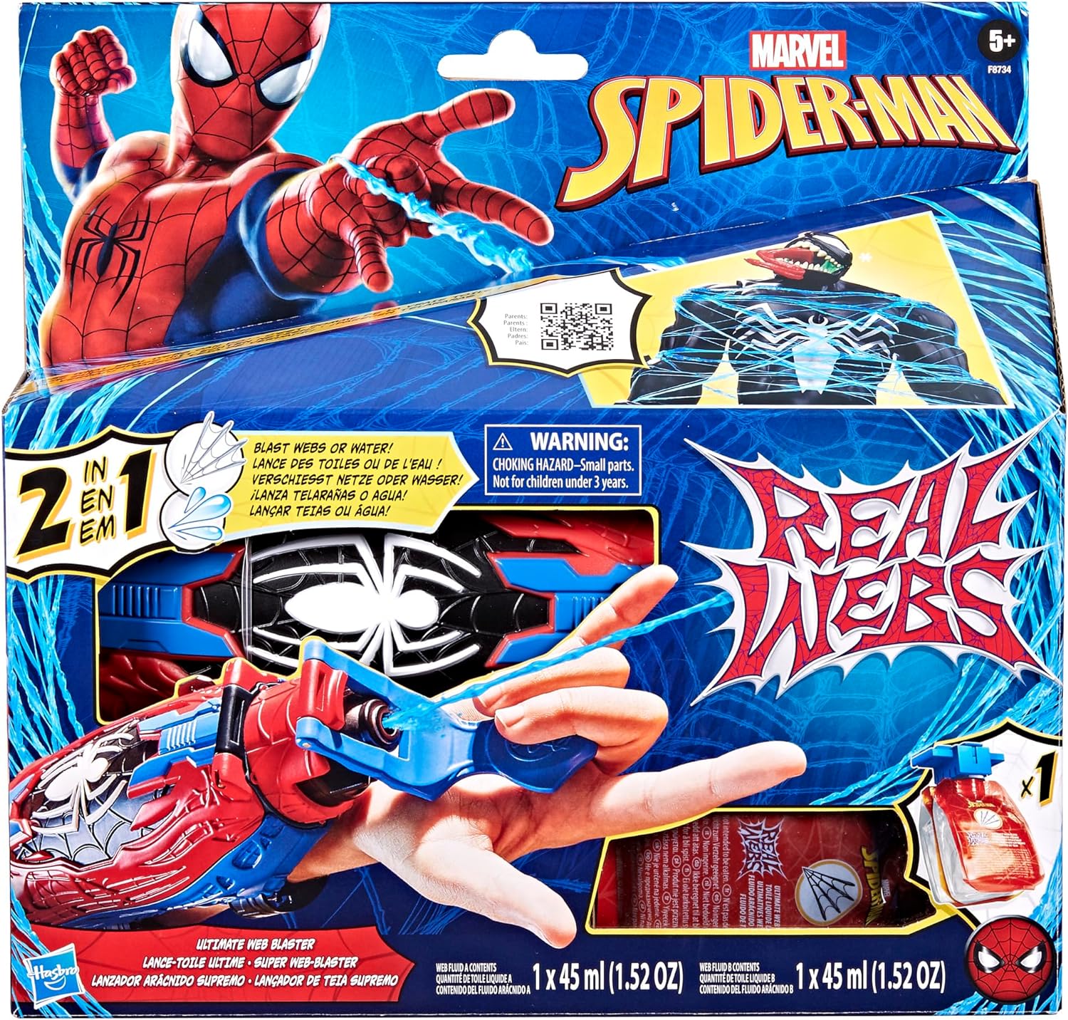 MARVEL F8734 SPIDERMAN REAL WEBS ULTIMATE WEB BLASTER