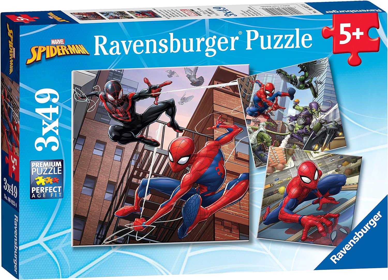 RAVENSBURGER ES8052 MARVEL SPIDERMAN 3x49 PIECE PUZZLES