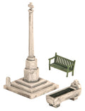 PECO WILLS KIT SSS72 Village Scene, Bench, Horse Trough and Village Cross  00 GAUGE