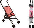 LULLABY BABY 2260 PINK FOLDABLE DOLL STROLLER