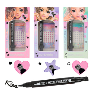 TOP MODEL 0412745 BEAUTY TATTOO STAMP PEN WITH GLITTER STONES (COLOURS VARY, SUPLLIED AT RANDOM)