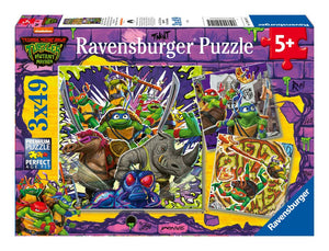 RAVENSBURGER 4012 TEENAGE MUTANT NINJA TURTLES 3X49 PIECE PUZZLES