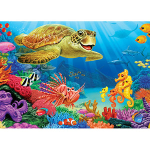 COBBLE HILL 58866 UNDER SEA TURTLE 35 PIECE TRAY PUZZLE