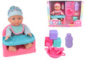 LULLABY BABY 2152 BABY 29CM DOLL WITH FEEDING CHAIR AND ACCESSORIES