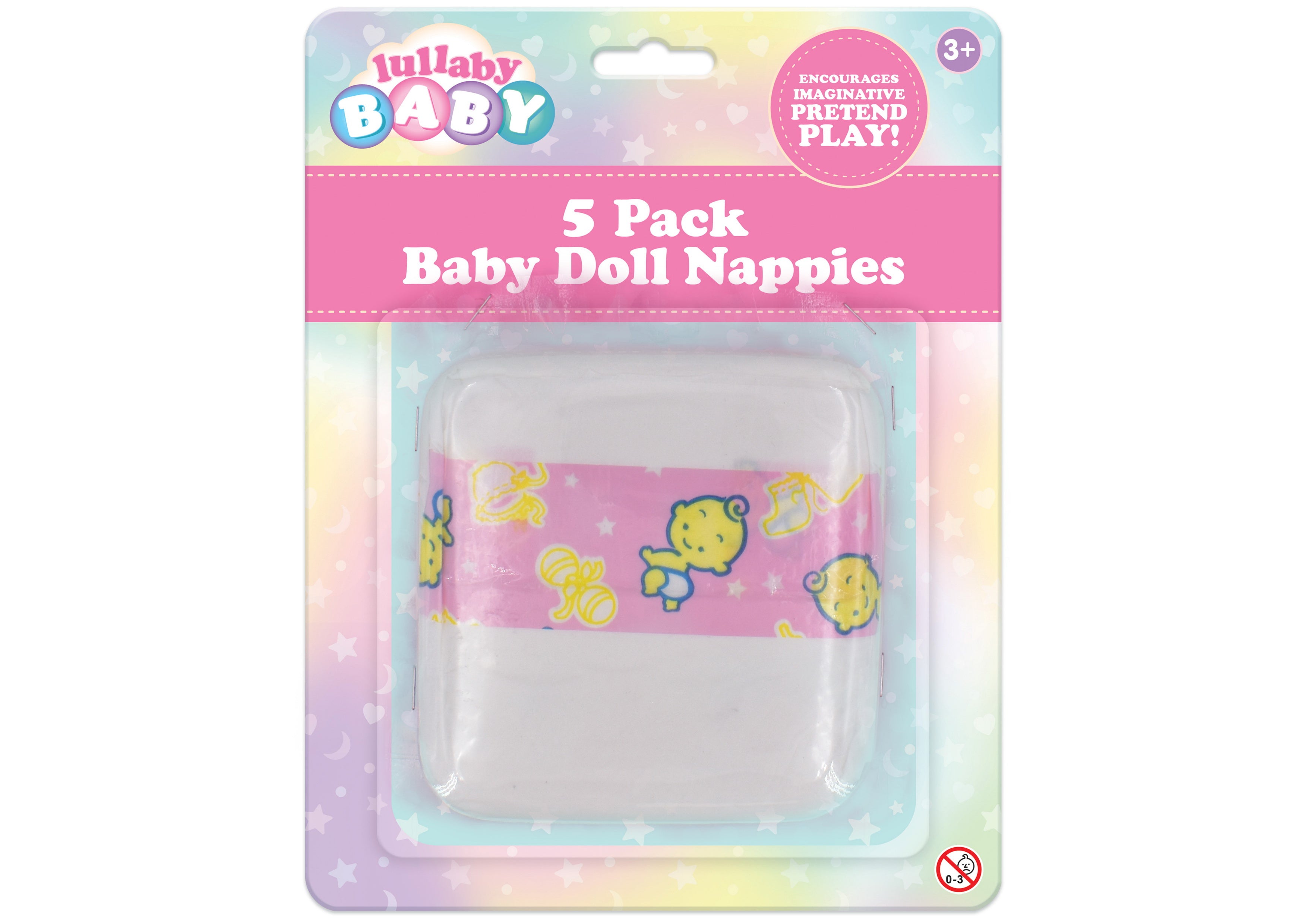 LULLABY BABY 3895 BABY DOLL NAPPIES 5 PACK
