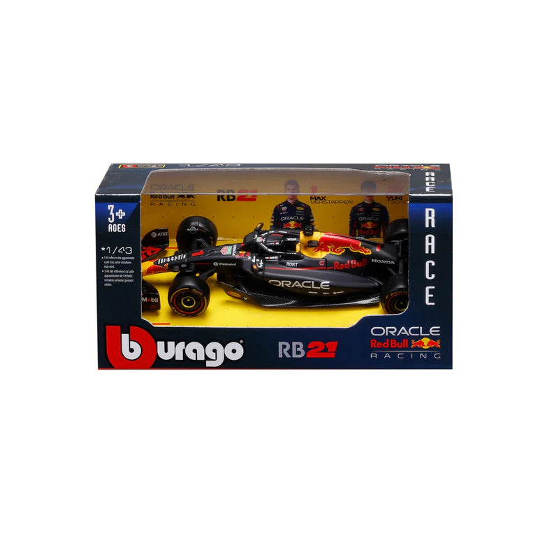 2 BURAGO 60039C NO1 ORACLE RED BULL 2025 VERSTAPPEN RB21 F1 CAR 1/43RD SCALE